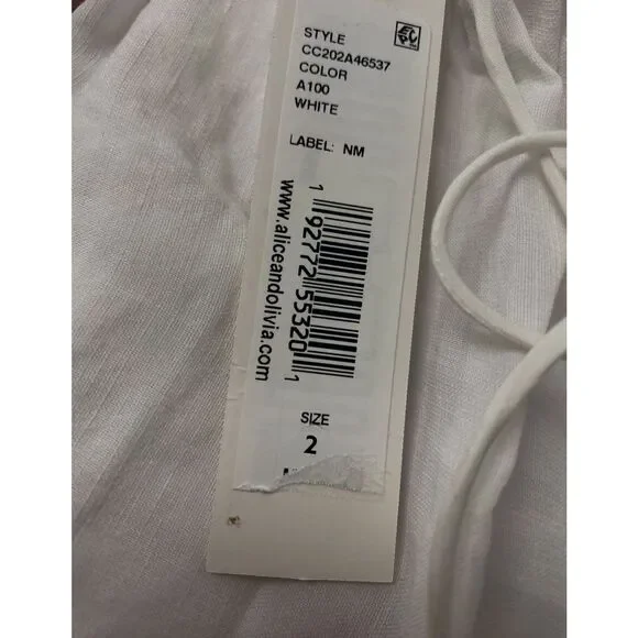 $465 Alice + Olivia Women's White Faith Open-Back Dress Size 2